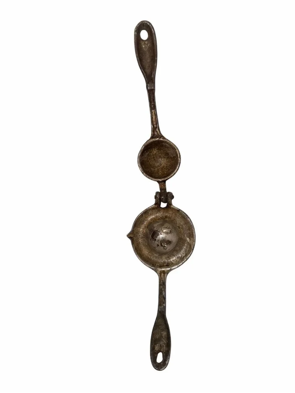 Antique Heavy Cast Iron Citrus Juicer Lemon Squeezer Hinged Hand Press Primitive